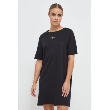 Reebok rochie din bumbac culoarea negru, mini, drept