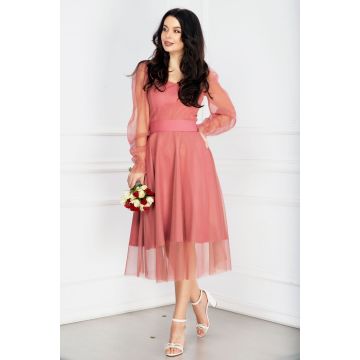 Rochie eleganta din lurex rose in clos