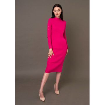 Rochie Pili Fuchsia midi roz DRGR0095 Dargen