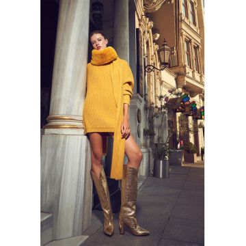Rochie-pulover cu maneci cazute