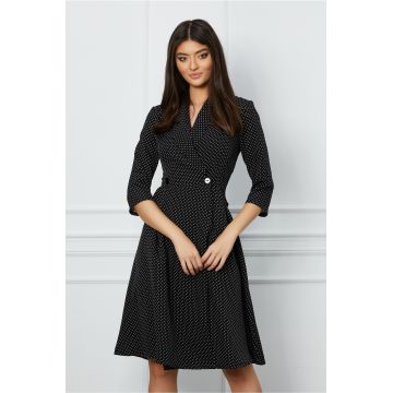 Rochie Roxie petrecuta neagra cu picatele albe