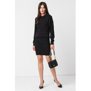 Rochie tricotata fin cu maneci cazute