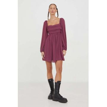 Abercrombie & Fitch rochie culoarea violet, mini, evazati