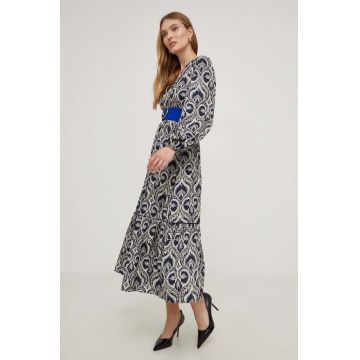 Answear Lab rochie culoarea albastru marin, midi, evazati