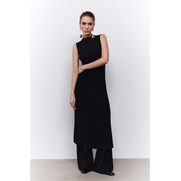 Answear Lab rochie culoarea negru, midi, drept
