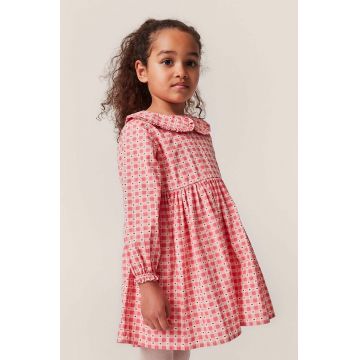 Konges Sløjd rochie din bumbac pentru copii culoarea rosu, mini, evazati