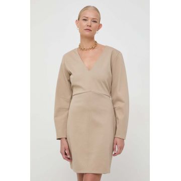 Notes du Nord rochie culoarea bej, mini, mulata