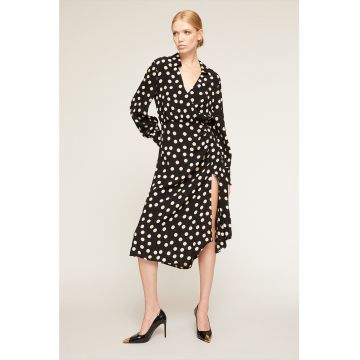 Rochie cu buline si slit lateral