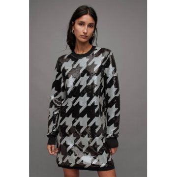 Rochie cu model houndstooth si paiete Toni