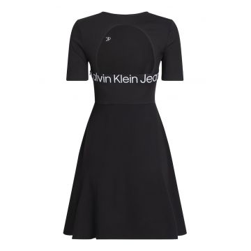 Rochie evazata cu decupaj pe partea din spate