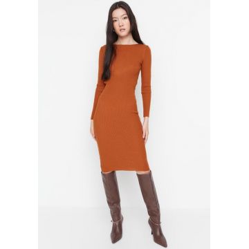 Rochie midi camel Gina