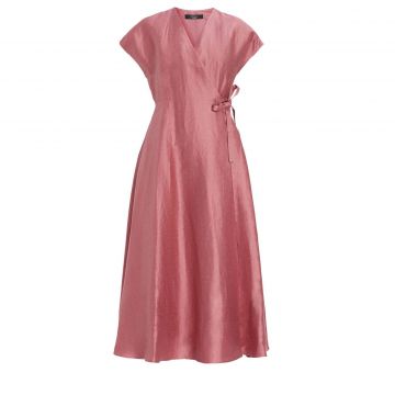 Dress in linen satin and silk 36