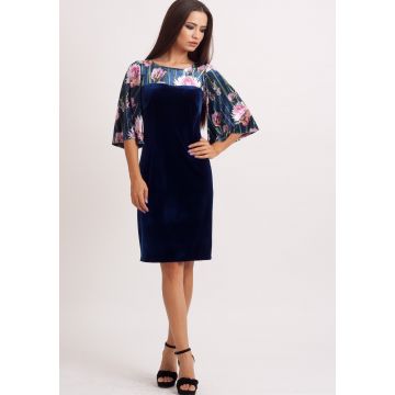 Rochie cu imprimeu floral Bleumarin 38