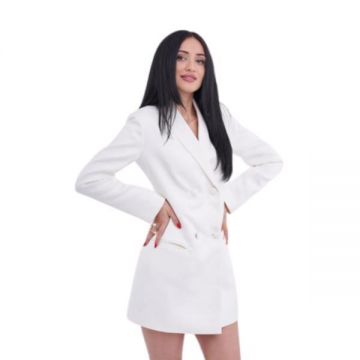 Rochie Alba tip Sacou model Riley S
