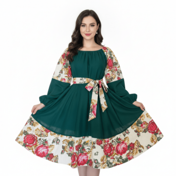 Rochie cu motive florale eleganta Teuta 5