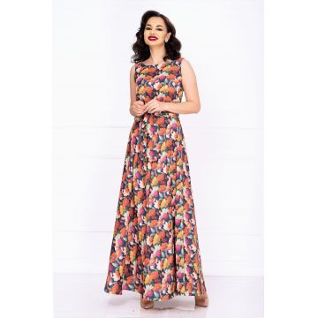 Rochie de zi din voal fin lunga Effect cu imprimeu floral