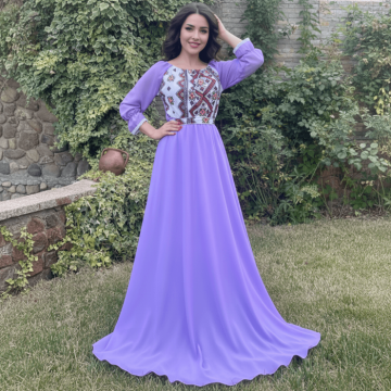 Rochie stilizata cu motive traditionale lunga Magdalena 2