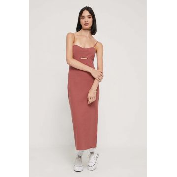 Abercrombie & Fitch rochie culoarea roz, midi, mulata