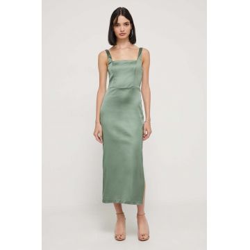 Abercrombie & Fitch rochie culoarea verde, midi, mulata