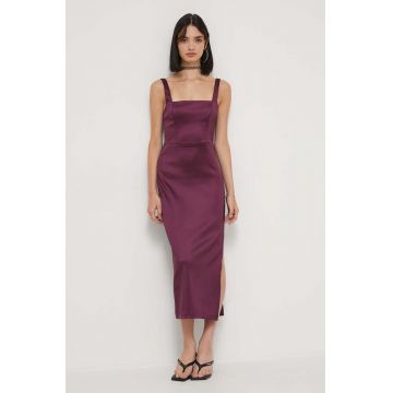 Abercrombie & Fitch rochie culoarea violet, midi, mulata