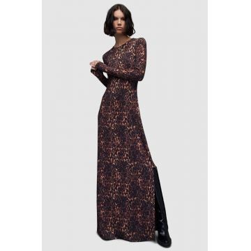 AllSaints rochie WD110Z KATLYN ANITA MAXI DR culoarea maro, maxi, drept