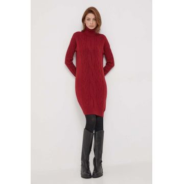 Artigli rochie culoarea bordo, mini, mulata