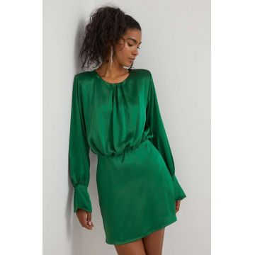 Artigli rochie culoarea verde, mini, evazati