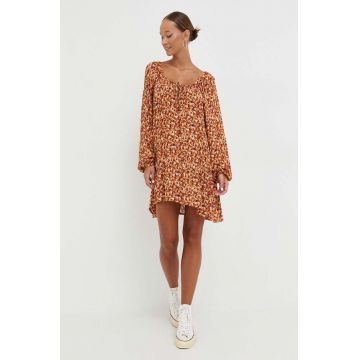 Billabong rochie culoarea portocaliu, mini, drept