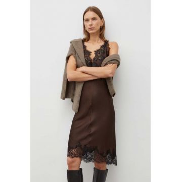 Herskind rochie culoarea maro, midi, drept