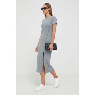 Hollister Co. rochie culoarea gri, midi, mulata