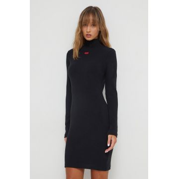 HUGO rochie culoarea negru, mini, mulata