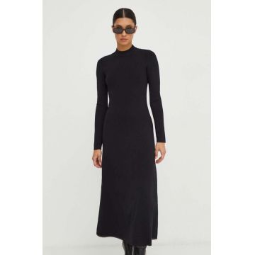 Ivy Oak rochie culoarea negru, midi, evazati