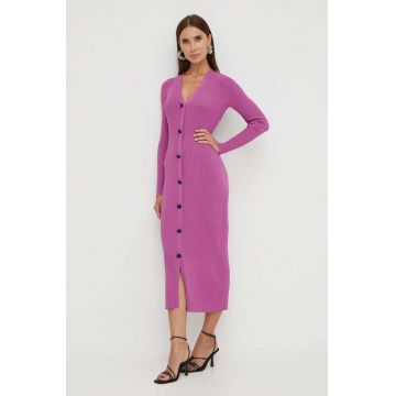 Karl Lagerfeld rochie culoarea violet, midi, mulata