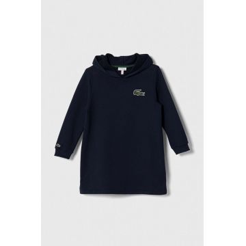 Lacoste rochie din bumbac pentru copii culoarea albastru marin, mini, evazati