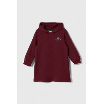 Lacoste rochie din bumbac pentru copii culoarea bordo, mini, evazati