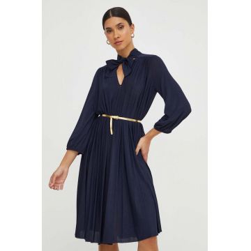 Marella rochie culoarea albastru marin, mini, oversize