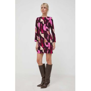 Marella rochie culoarea bordo, mini, drept