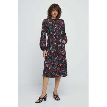 Medicine rochie culoarea turcoaz, midi, evazati