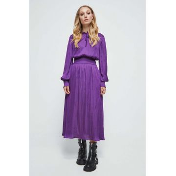 Medicine rochie culoarea violet, maxi, evazati