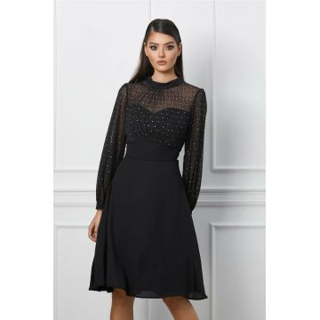 Rochie Alice neagra cu buline din glitter