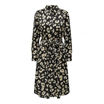 Rochie-camasa midi cu un cordon in talie