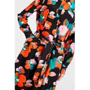Rochie cu imprimeu floral si cordon in talie Sofie