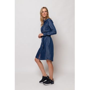 Rochie din chambray cu un cordon in talie Valemar