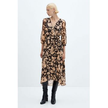 Rochie evazata cu model floral Crodoba