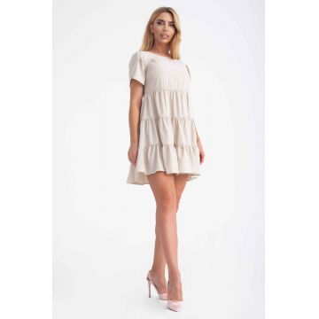 Rochie mini crem cu volane M (38) Rochie mini crem cu volane M (38)