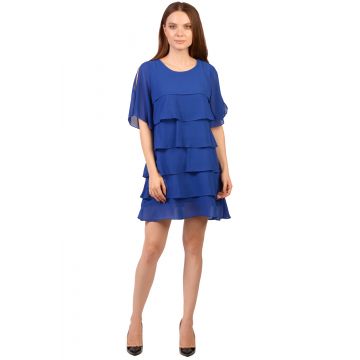 Rochie de seara albastra cu volane 8361 AR