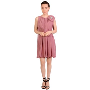 Rochie de seara roz cu falduri 13083 M