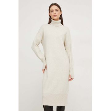 Answear Lab rochie culoarea bej, midi, oversize