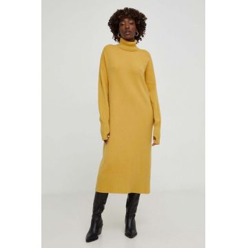 Answear Lab rochie culoarea galben, midi, oversize