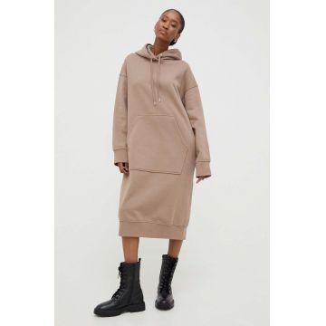 Answear Lab rochie culoarea maro, midi, oversize